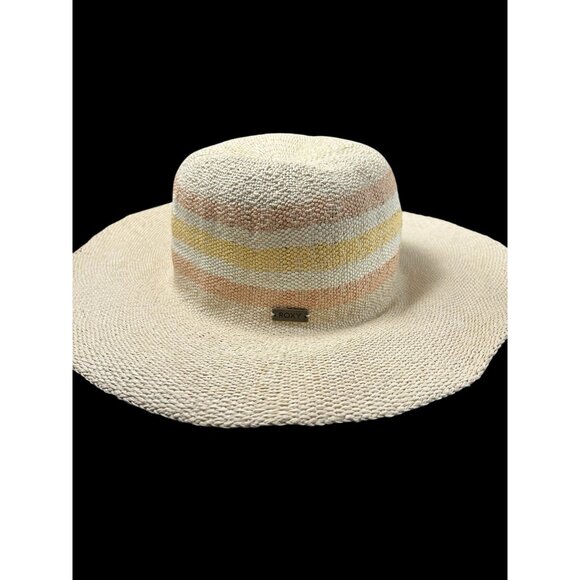 ROXY Hat M/L Women's Straw Sun Hat Sound Of The Ocean Surf Style Beach Boho VTG - Picture 1 of 9